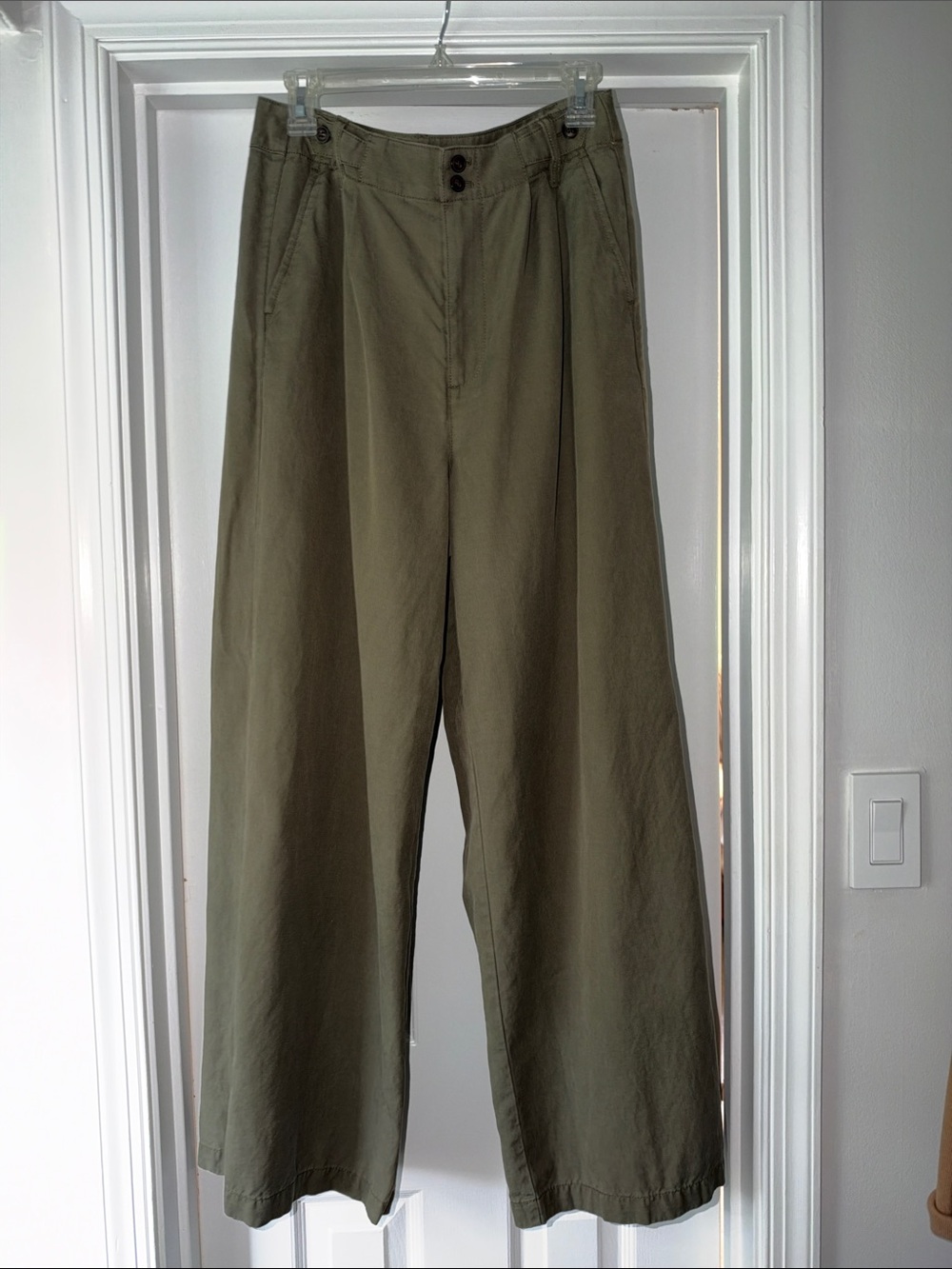Madewell Olive Wide-Leg Pants